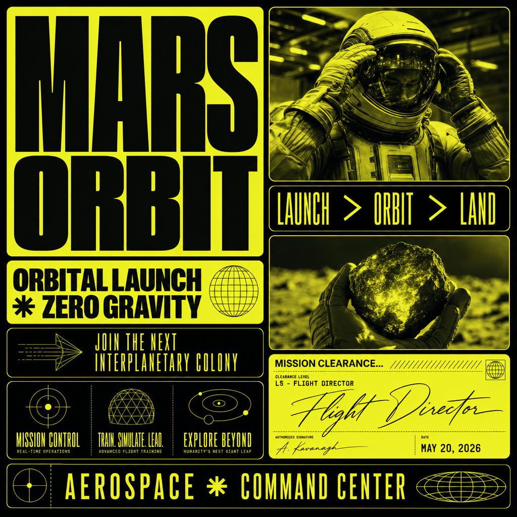 Duotone bento-box brutalist UI poster - Deep Space Exploration (深空探索计划)