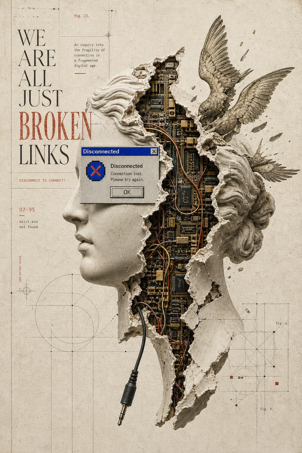Museum-grade digital pop-surrealist collage - Lonliness