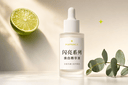 PIXPARKLE Simplified Chinese product label rendering: 闪亮系列 焕白精华液 on a frosted-glass serum bottle in a lime-green chartreuse editorial product shot