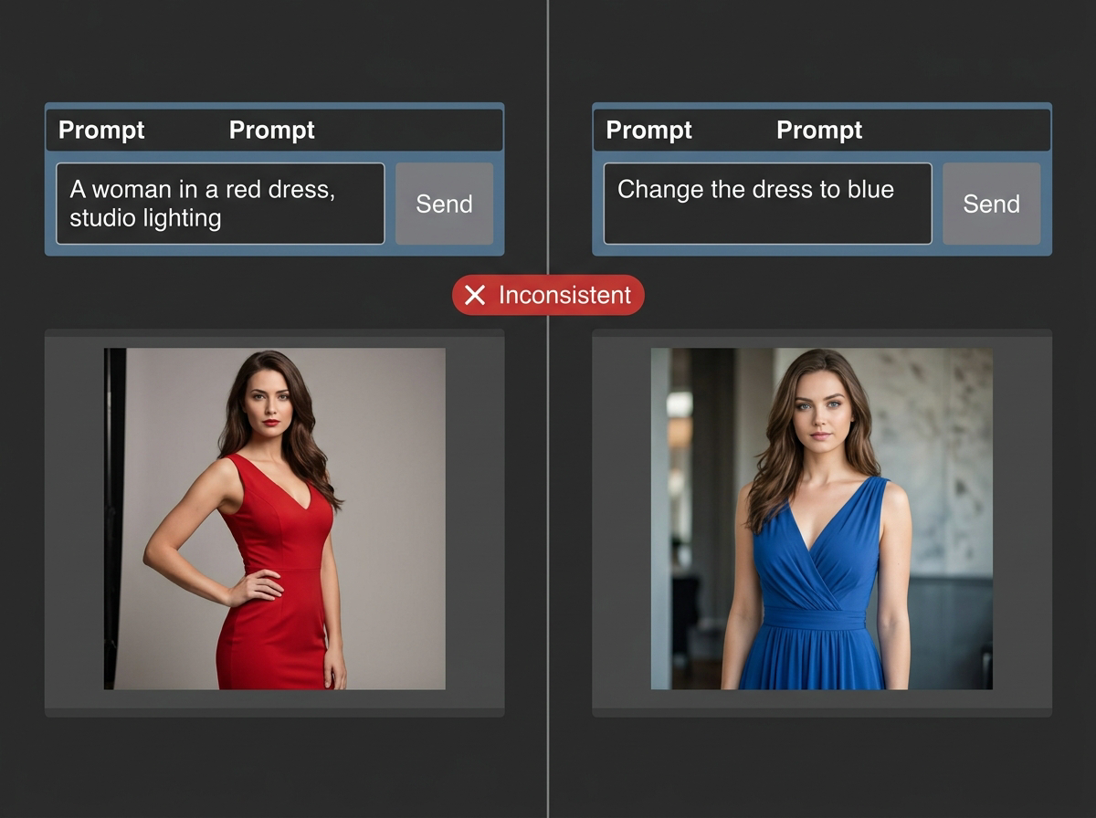 Traditional tool: completely different result when changing dress color